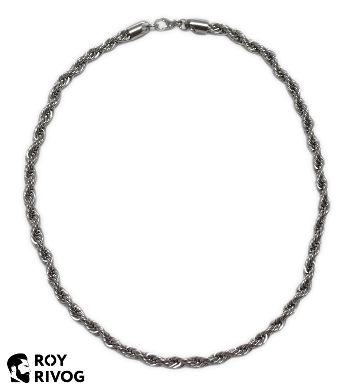 8mm ocelový náhrdelník stříbrné barvy | Roy Rivog