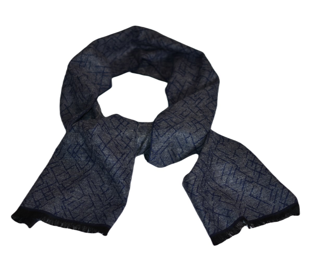 Pánská elegantní šála s modrým vzorem