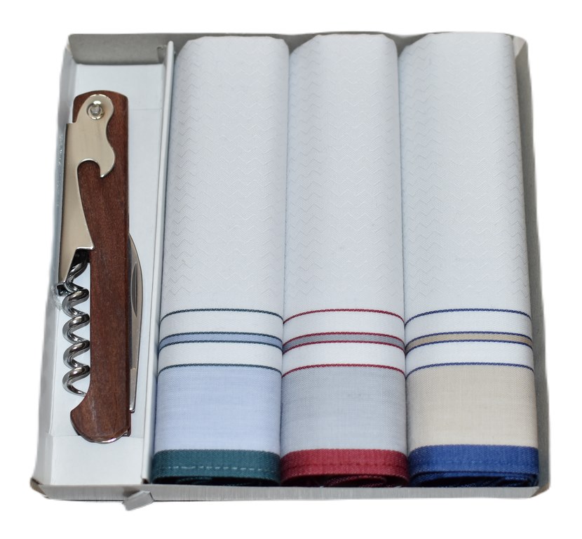 Dárková sada kapesníků a nože pro muže