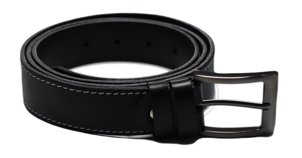 Kožený opasek s bílým prošiváním (šířka 3,4cm)