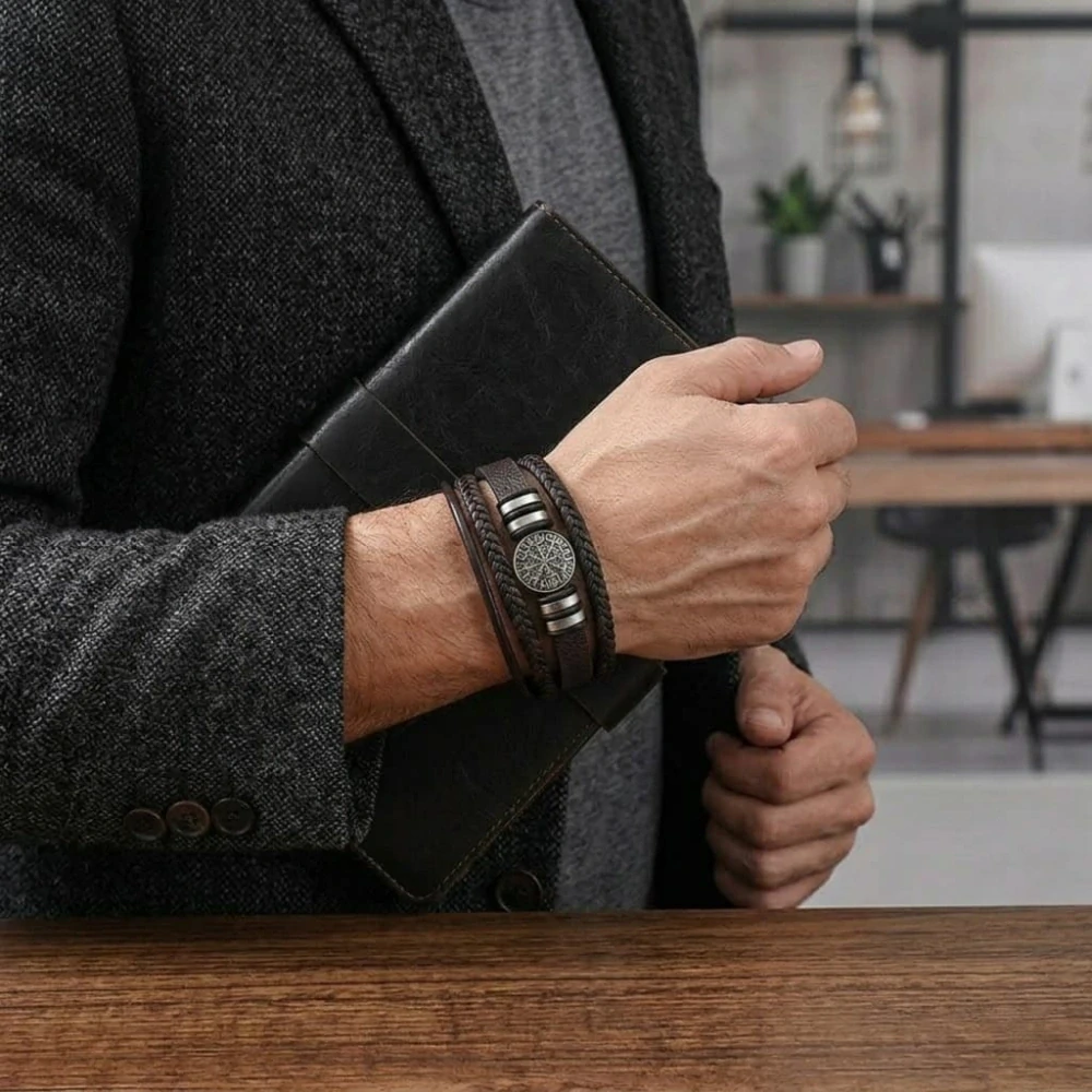 Náramek Viking Shield Brown