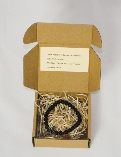 Pánský náramek (onyx, přívěšek TierraCast) 