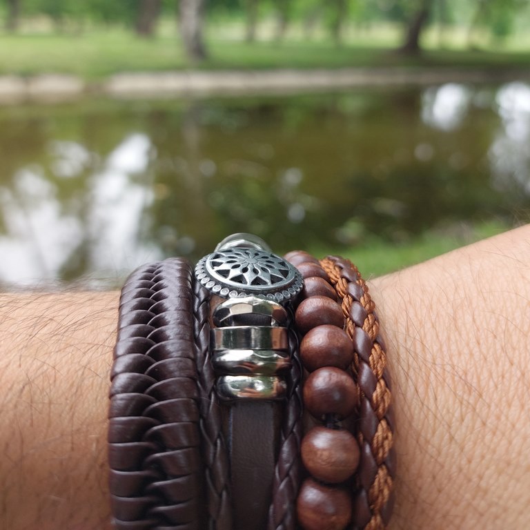 Sada čtyř pánských náramků Retro brown