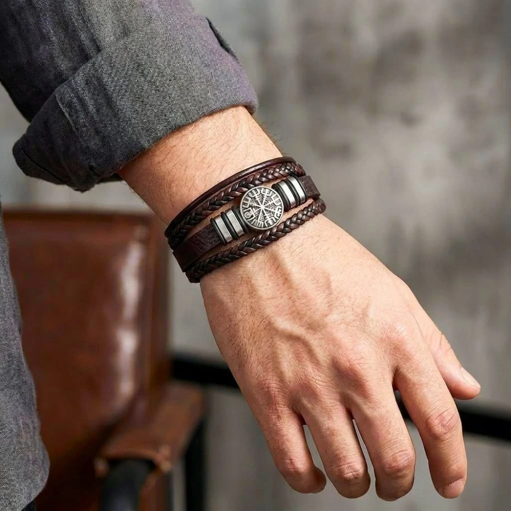 Náramek Viking Shield Brown