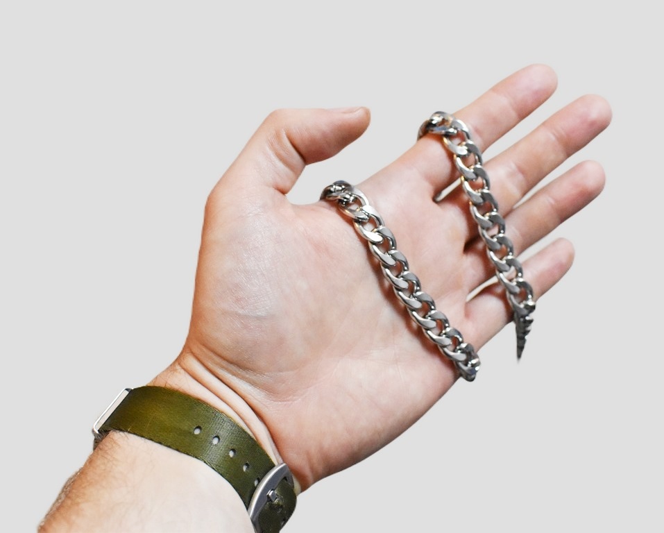 12mm ocelový řetízek stříbrné barvy