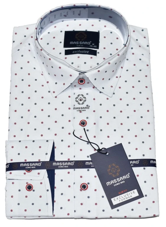 Pánská košile Massaro Slim Fit - Floral Charm