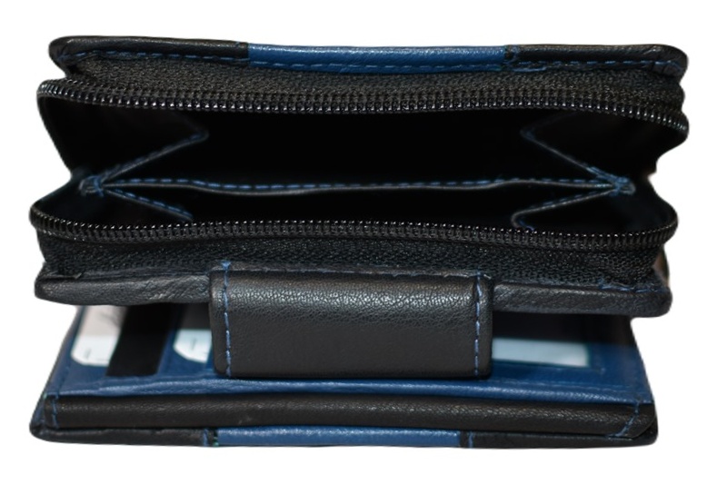 Pánská modro-černá peněženka na zip